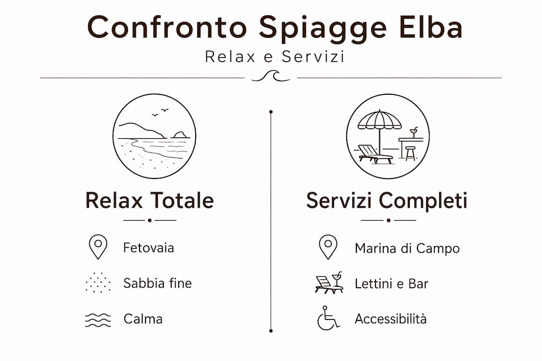 Infografica: relax e servizi a confronto sulle spiagge dell’Elba