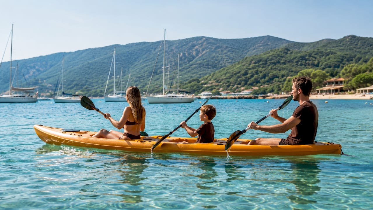 Un’esperienza in kayak con tutta la famiglia, immersi nelle acque tranquille e sicure del golfo.