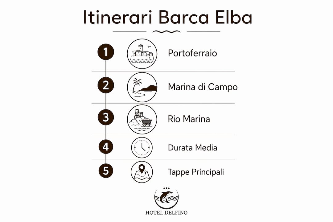 Scopri i migliori percorsi per le escursioni in barca all’Isola d’Elba con la nostra infografica dedicata.